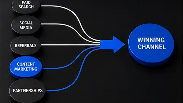 SMB MBA artwork for comparing customer acquisition channels.